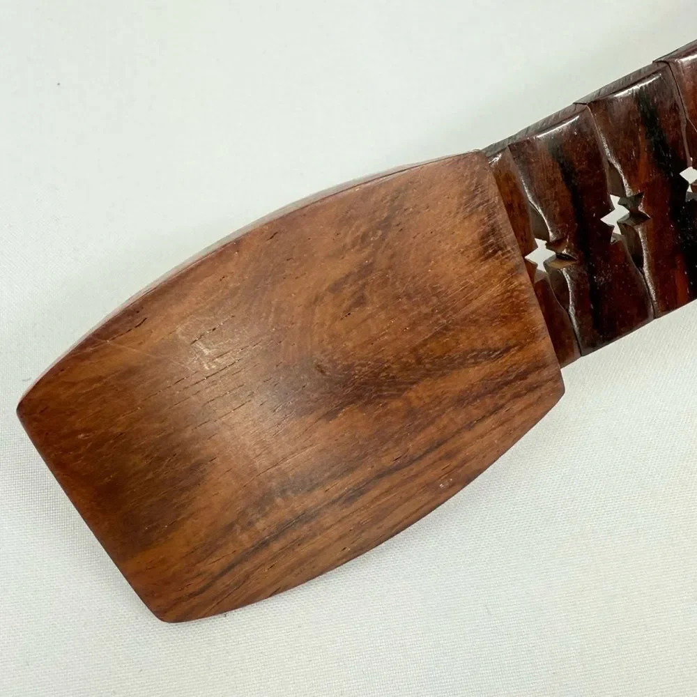 Vintage Brown All Wood Adjustable Size Star Slit Wood Buckle Belt